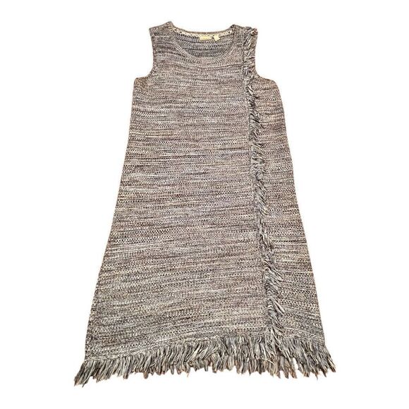 Anthropologie HOLDING HORSES Textured Blue Fringe Mini Dress size small - Picture 2 of 8